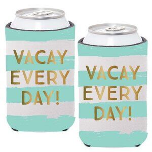 Set of 2 Insulated Can Koozie Cover -Vacay Every Day Great Vacation Drink Holder